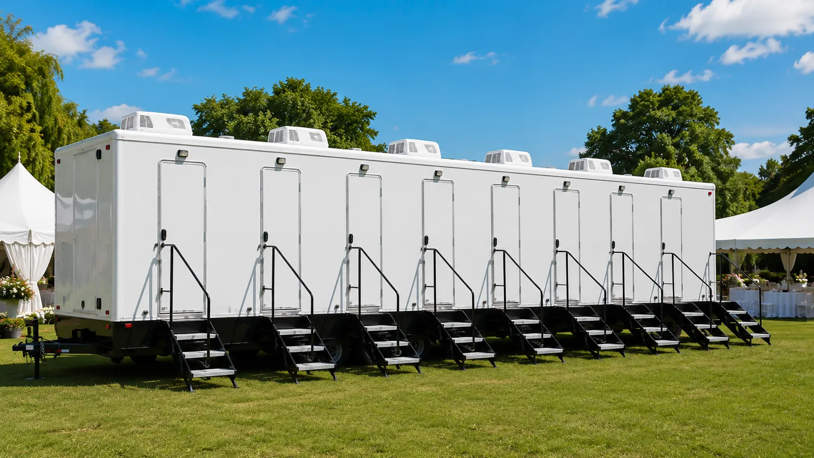 8 Stall Restroom Trailer in Cypress, TX
